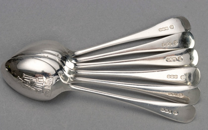 Sterling Silver Fancy Back (Picture Back) Teaspoons (Set of 6) - I Love Liberty